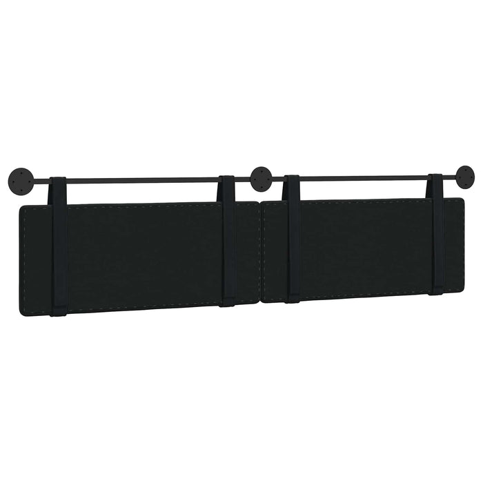 Cap de pat suspendat Pe perete Negru 210 x 55 x 5 cm Catifea - WALTI WALTI