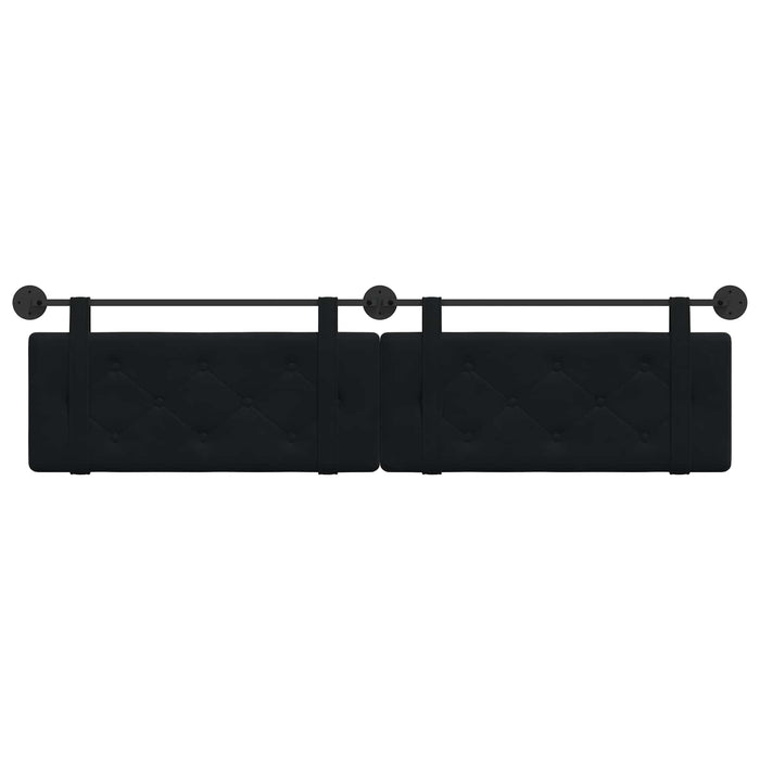 Cap de pat suspendat Pe perete Negru 210 x 55 x 5 cm Catifea - WALTI WALTI