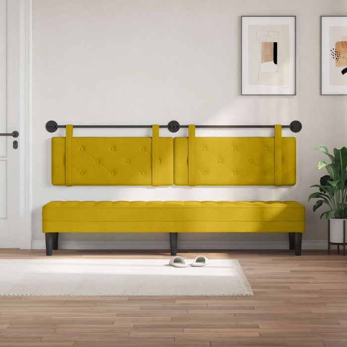 Cap de pat suspendat Pe perete Galben 210 x 55 x 5 cm Catifea - WALTI WALTI