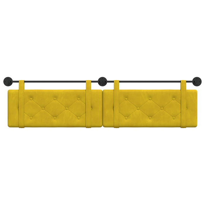 Cap de pat suspendat Pe perete Galben 210 x 55 x 5 cm Catifea - WALTI WALTI
