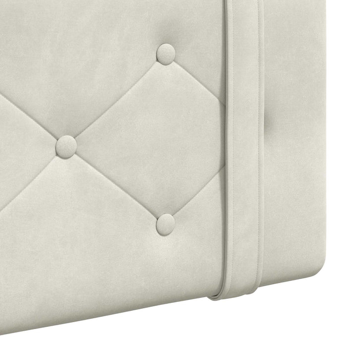 Cap de pat suspendat Pe perete Crem 210 x 55 x 5 cm Catifea - WALTI WALTI