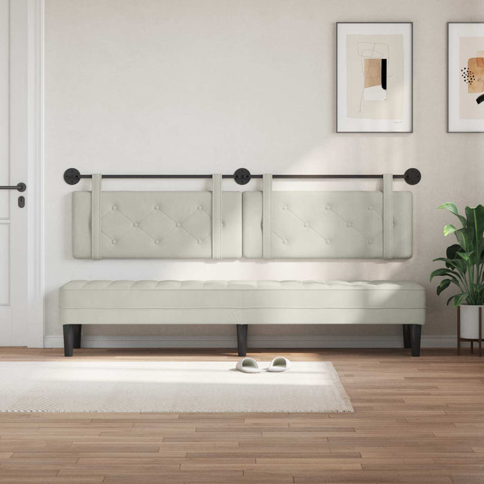 Cap de pat suspendat Pe perete Crem 210 x 55 x 5 cm Catifea - WALTI WALTI