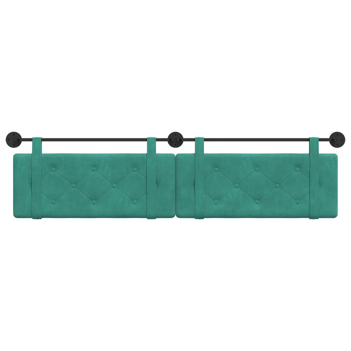 Cap de pat suspendat Pe perete Turcoaz 210 x 55 x 5 cm Catifea - WALTI WALTI
