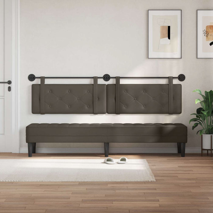 Cap de pat suspendat Gri 210 x 55 x 5 cm Piele artificială - WALTI WALTI