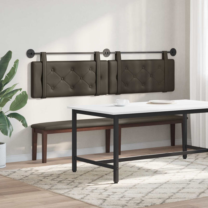 Cap de pat suspendat Gri 210 x 55 x 5 cm Piele artificială - WALTI WALTI