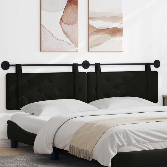 Cap de pat suspendat Negru 210 x 55 x 5 cm Piele artificială - WALTI WALTI