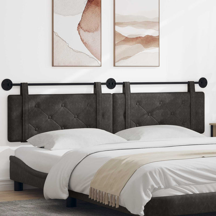 Cap de pat suspendat Pe perete Negru 210 x 55 x 5 cm PU antic - WALTI WALTI