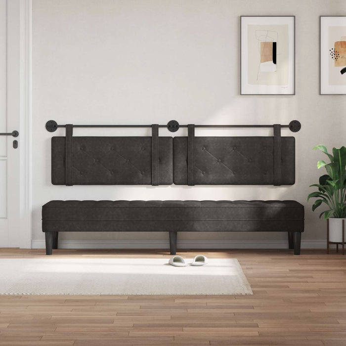 Cap de pat suspendat Pe perete Negru 210 x 55 x 5 cm PU antic - WALTI WALTI
