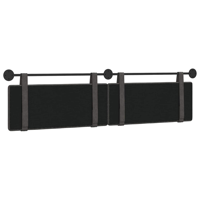 Cap de pat suspendat Pe perete Negru 210 x 55 x 5 cm PU antic - WALTI WALTI