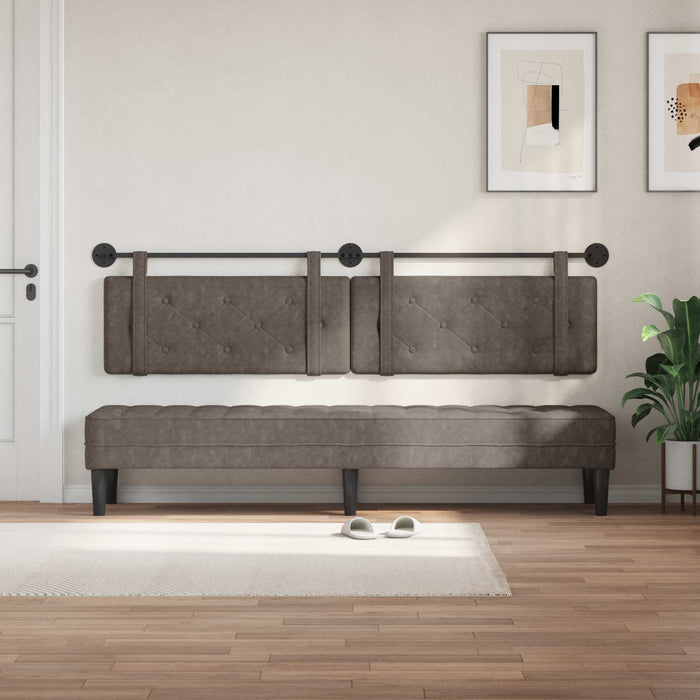 Cap de pat suspendat Pe perete Gri 210 x 55 x 5 cm PU antic - WALTI WALTI