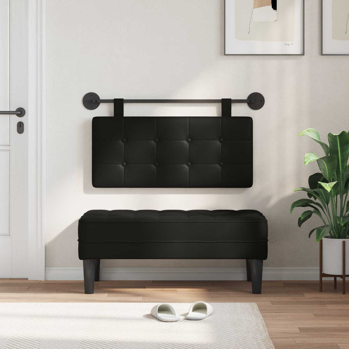 Cap de pat suspendat Negru 100 x 55 x 5 cm Piele artificială - WALTI WALTI