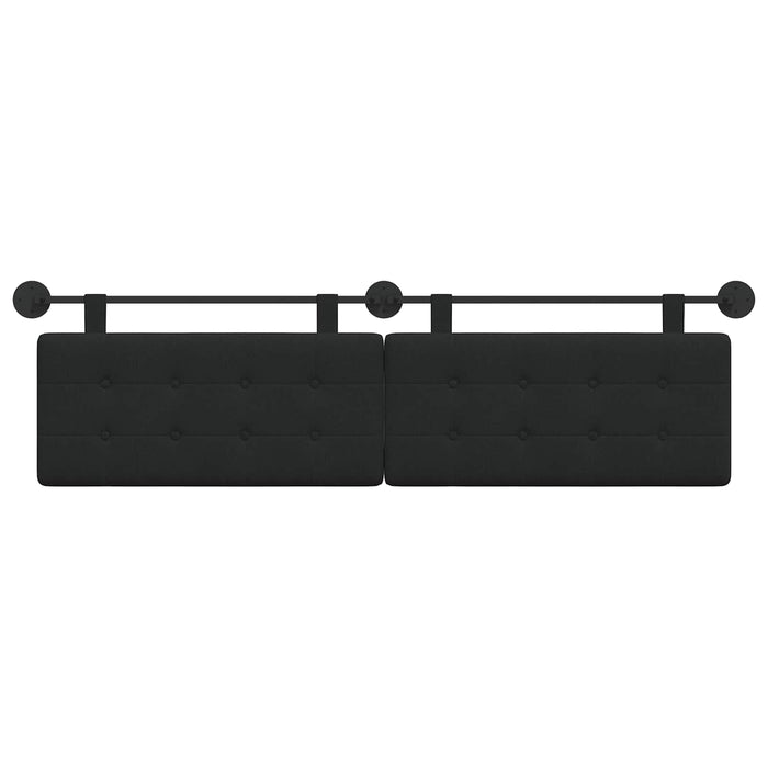 Cap de pat suspendat Pe perete Negru 170 x 55 x 5 cm țesătură - WALTI WALTI