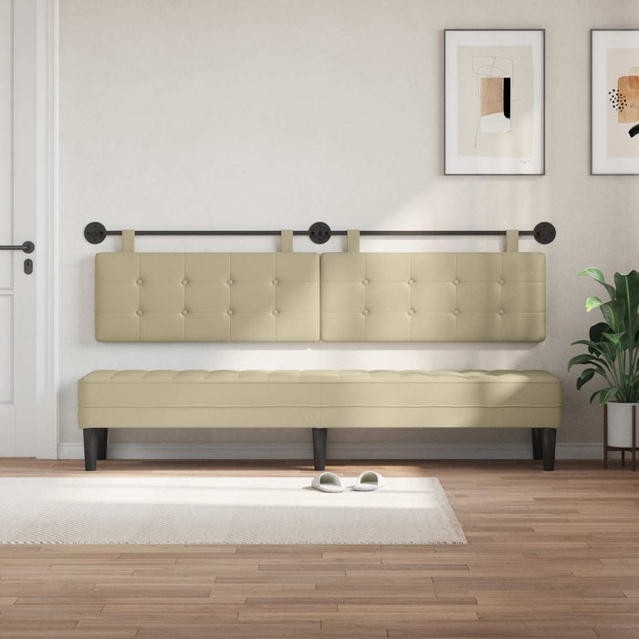Cap de pat suspendat Crem 210 x 55 x 5 cm Piele artificială - WALTI WALTI