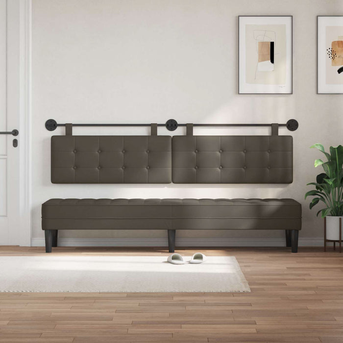 Cap de pat suspendat Gri 210 x 55 x 5 cm Piele artificială - WALTI WALTI