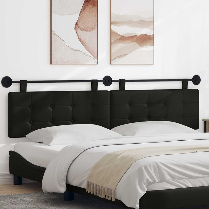 Cap de pat suspendat Negru 210 x 55 x 5 cm Piele artificială - WALTI WALTI