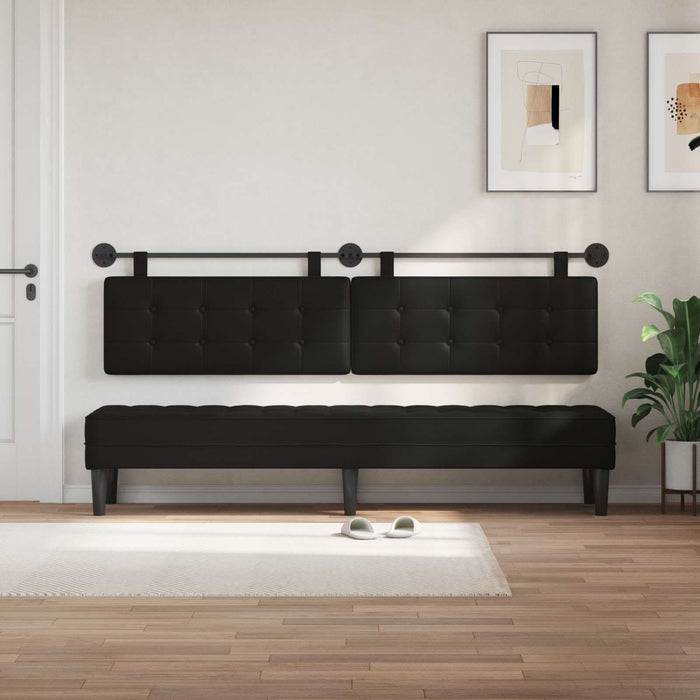 Cap de pat suspendat Negru 210 x 55 x 5 cm Piele artificială - WALTI WALTI