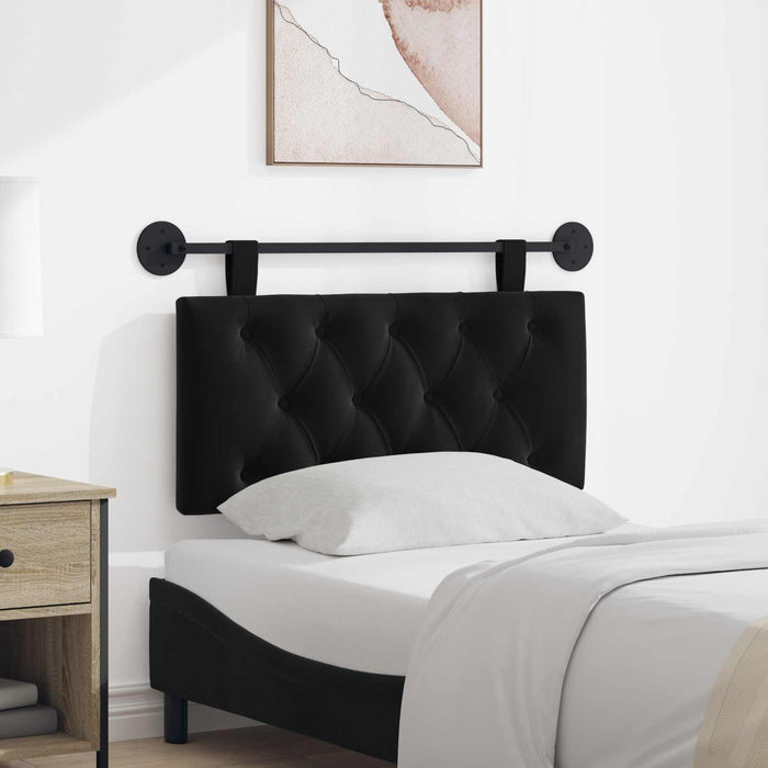 Cap de pat suspendat Pe perete Negru 90 x 55 x 7 cm Catifea - WALTI WALTI