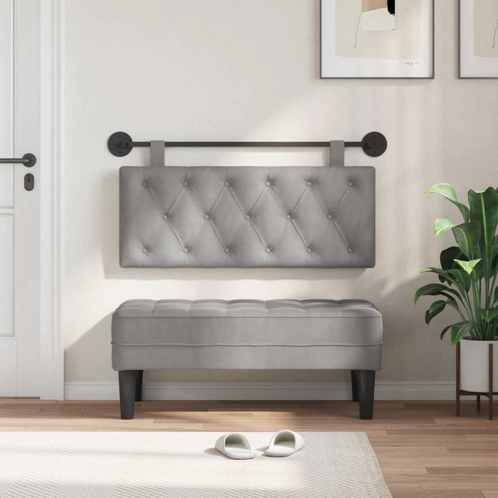 Cap de pat suspendat Gri deschis 110 x 55 x 7 cm Catifea - WALTI WALTI