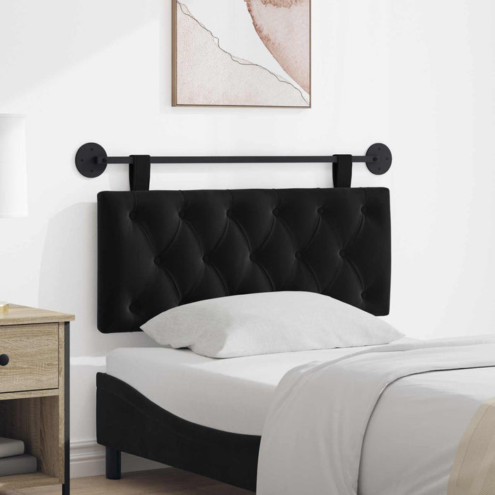 Cap de pat suspendat Pe perete Negru 110 x 55 x 7 cm Catifea - WALTI WALTI