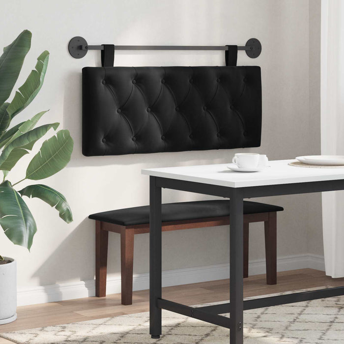 Cap de pat suspendat Pe perete Negru 110 x 55 x 7 cm Catifea - WALTI WALTI
