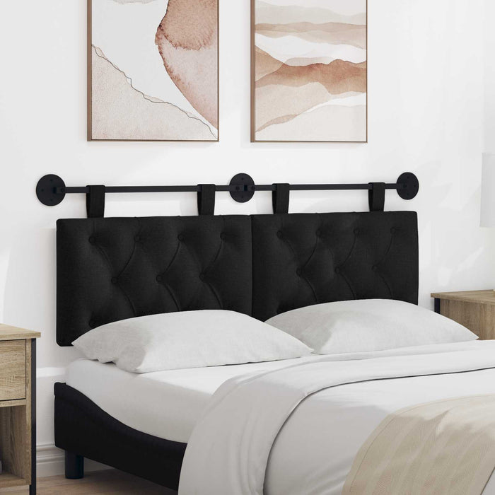 Cap de pat suspendat Pe perete Negru 130 x 55 x 7 cm țesătură - WALTI WALTI