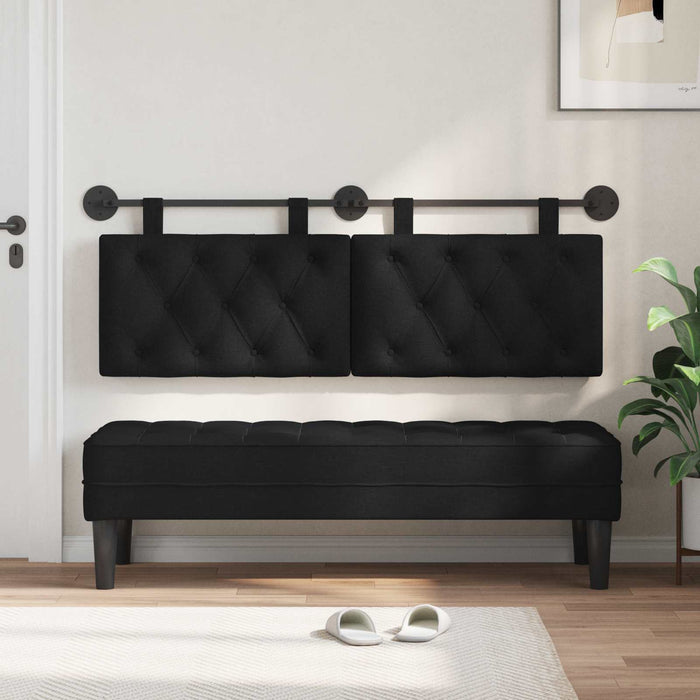 Cap de pat suspendat Pe perete Negru 130 x 55 x 7 cm țesătură - WALTI WALTI