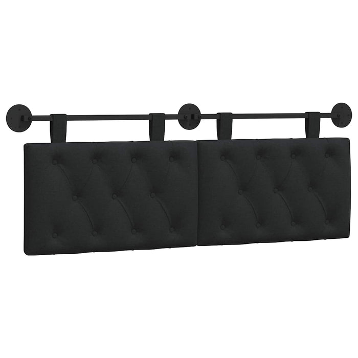 Cap de pat suspendat Pe perete Negru 130 x 55 x 7 cm țesătură - WALTI WALTI
