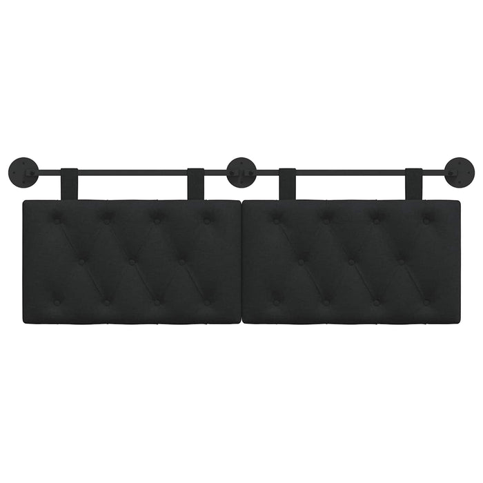 Cap de pat suspendat Pe perete Negru 130 x 55 x 7 cm țesătură - WALTI WALTI