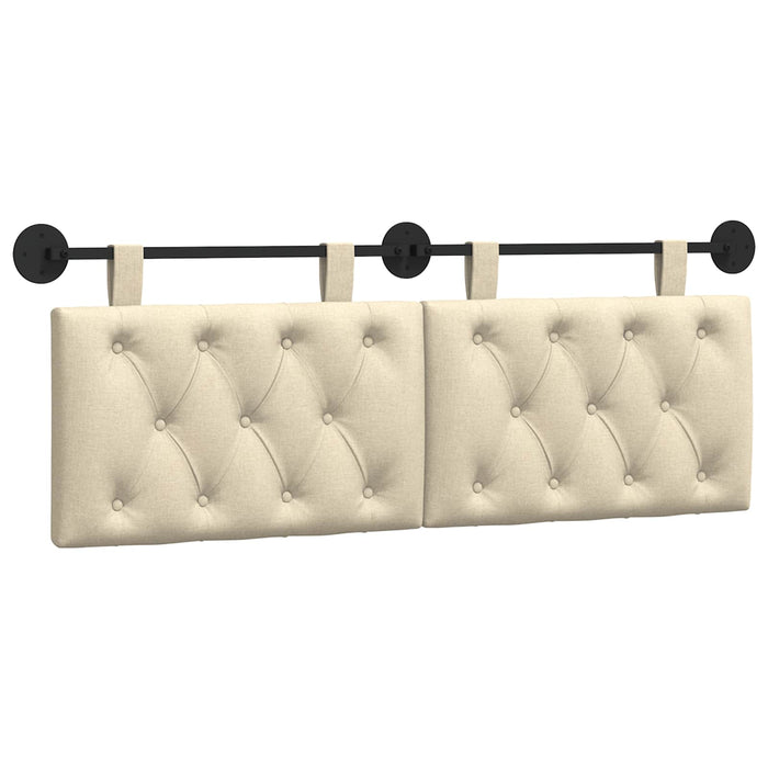 Cap de pat suspendat Pe perete Crem 130 x 55 x 7 cm țesătură - WALTI WALTI