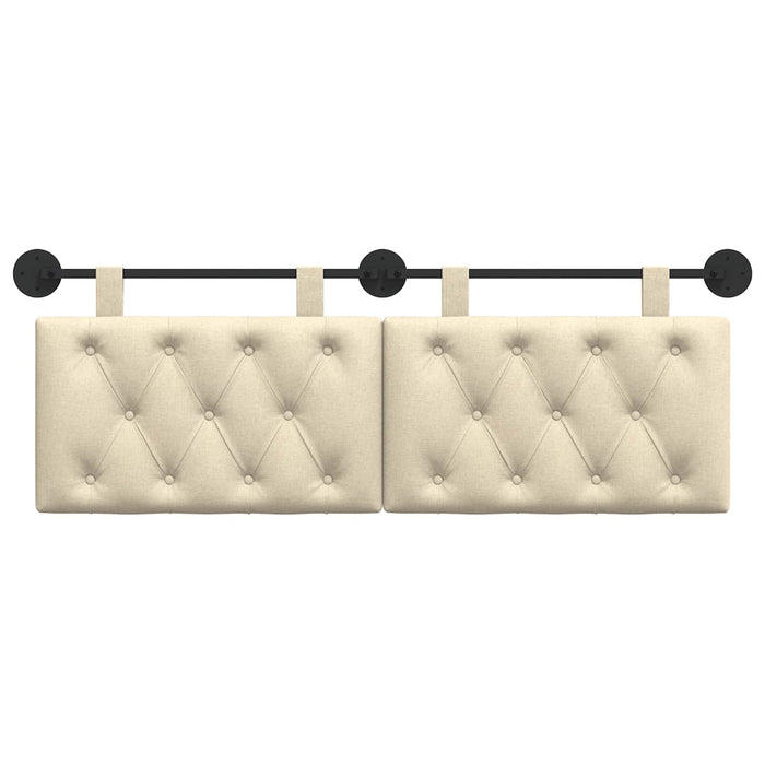 Cap de pat suspendat Pe perete Crem 130 x 55 x 7 cm țesătură - WALTI WALTI