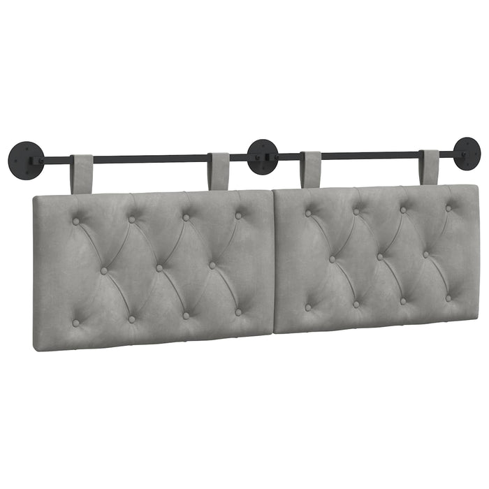 Cap de pat suspendat Gri deschis 130 x 55 x 7 cm Catifea WALTI