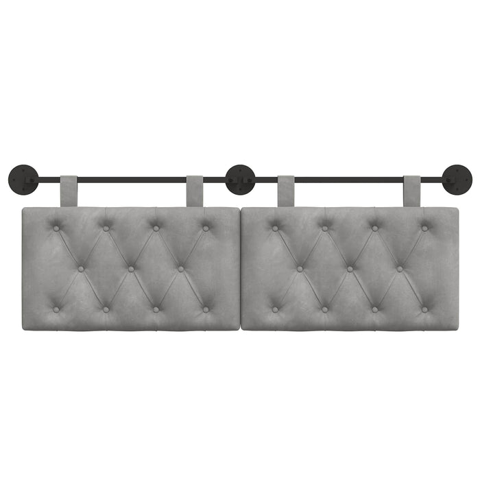 Cap de pat suspendat Gri deschis 130 x 55 x 7 cm Catifea WALTI