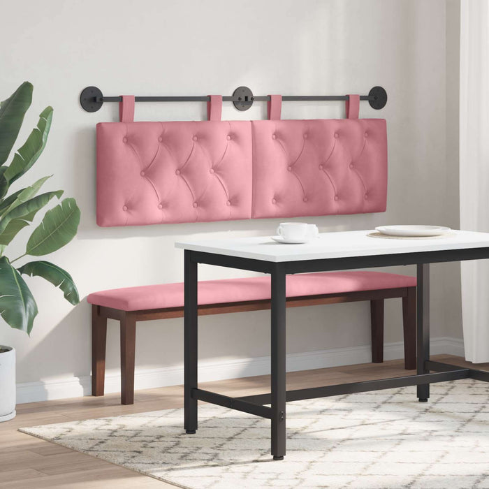 Cap de pat suspendat Pe perete Roz 130 x 55 x 7 cm Catifea - WALTI WALTI