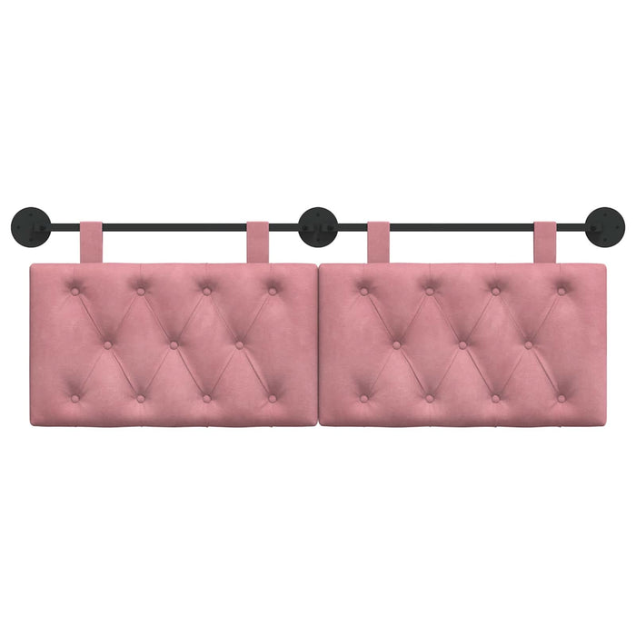 Cap de pat suspendat Pe perete Roz 130 x 55 x 7 cm Catifea - WALTI WALTI