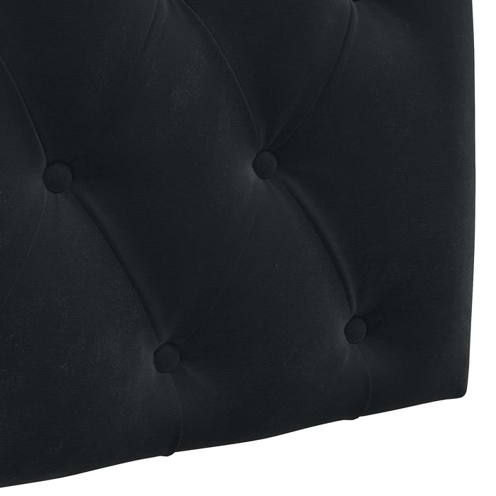 Cap de pat suspendat Pe perete Negru 130 x 55 x 7 cm Catifea - WALTI WALTI