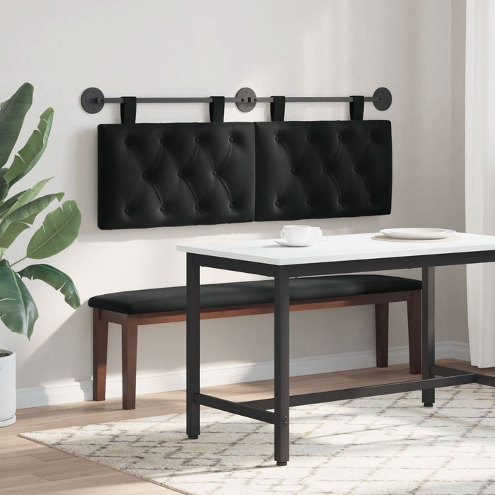 Cap de pat suspendat Pe perete Negru 130 x 55 x 7 cm Catifea - WALTI WALTI