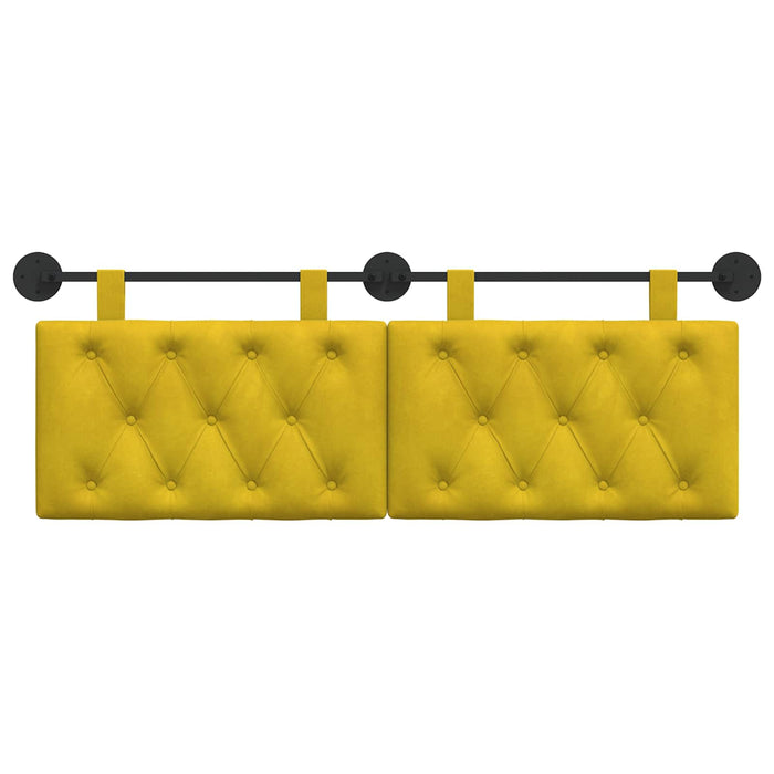 Cap de pat suspendat Pe perete Galben 130 x 55 x 7 cm Catifea - WALTI WALTI