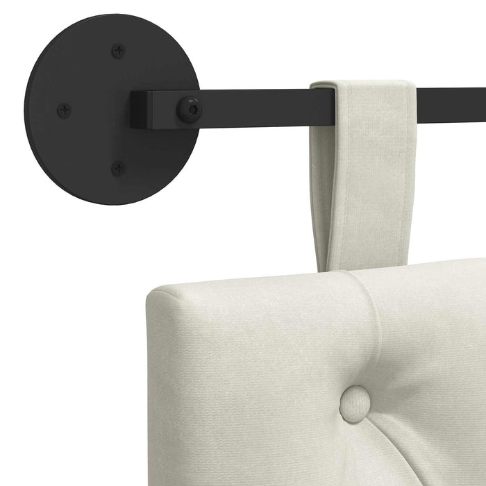 Cap de pat suspendat Pe perete Crem 130 x 55 x 7 cm Catifea WALTI