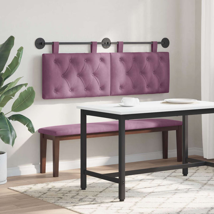 Cap de pat suspendat Pe perete Violet 130 x 55 x 7 cm Catifea - WALTI WALTI