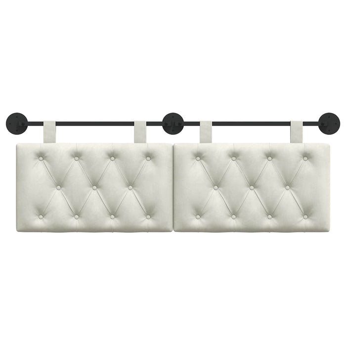 Cap de pat suspendat Pe perete Crem 150 x 55 x 7 cm Catifea WALTI