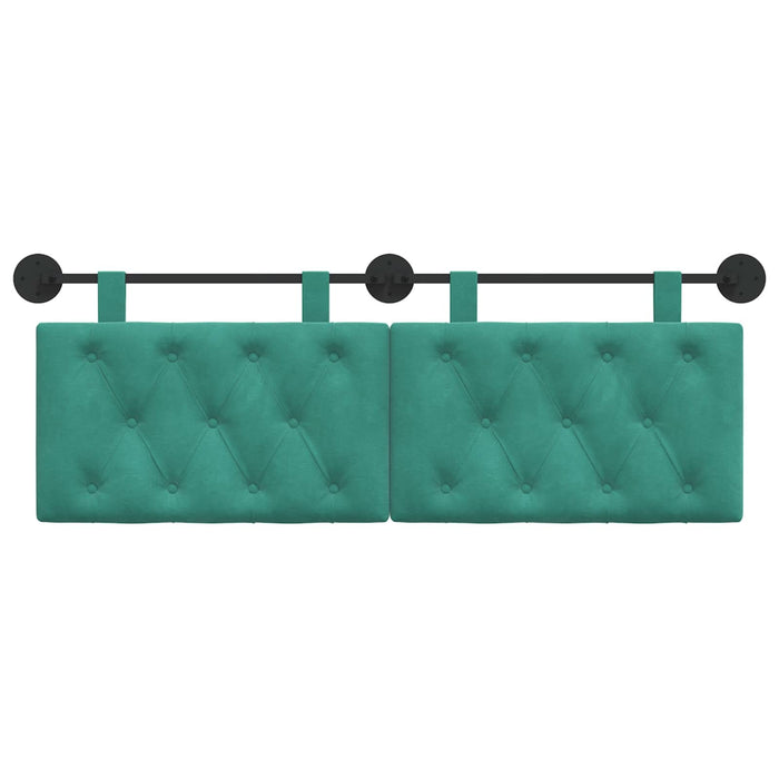 Cap de pat suspendat Pe perete Turcoaz 150 x 55 x 7 cm Catifea - WALTI WALTI