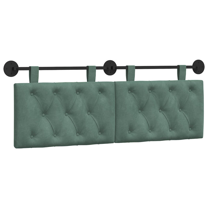 Cap de pat suspendat Verde Mării 150 x 55 x 7 cm Catifea WALTI