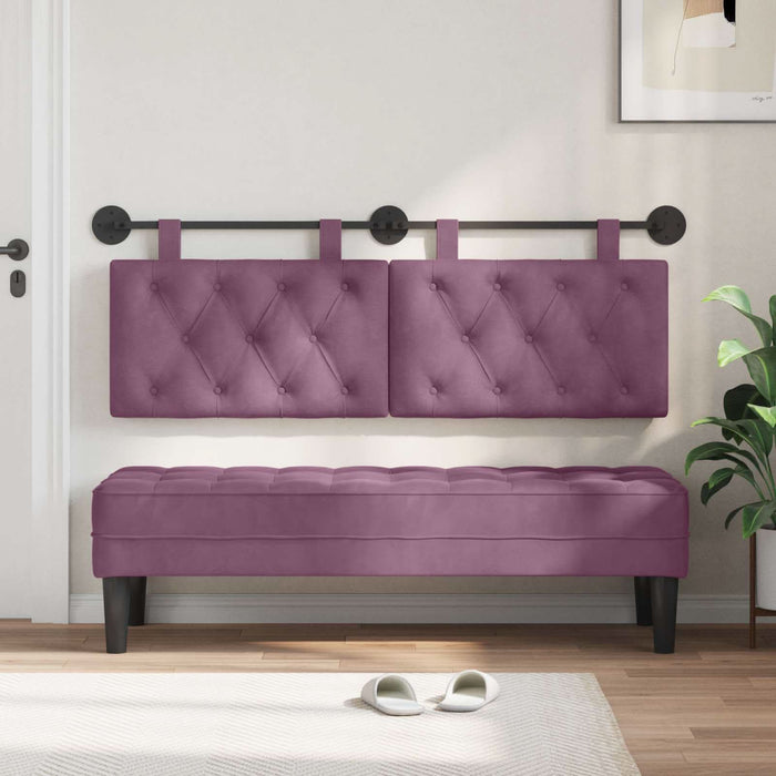 Cap de pat suspendat Pe perete Violet 150 x 55 x 7 cm Catifea - WALTI WALTI