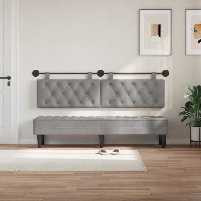 Cap de pat suspendat Gri deschis 170 x 55 x 7 cm Catifea WALTI