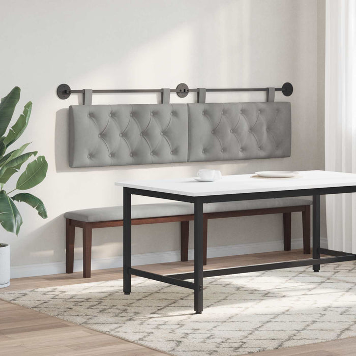 Cap de pat suspendat Gri deschis 170 x 55 x 7 cm Catifea WALTI
