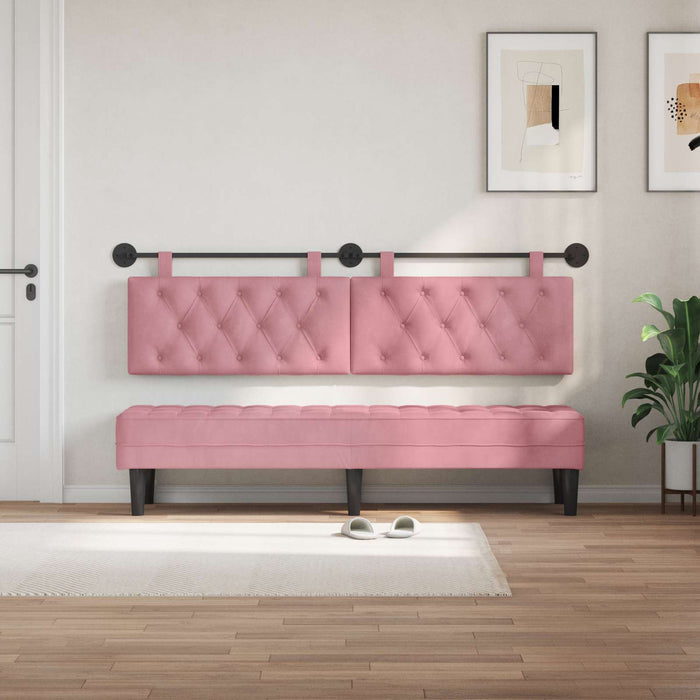 Cap de pat suspendat Pe perete Roz 170 x 55 x 7 cm Catifea WALTI