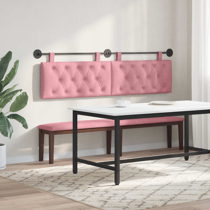 Cap de pat suspendat Pe perete Roz 170 x 55 x 7 cm Catifea WALTI