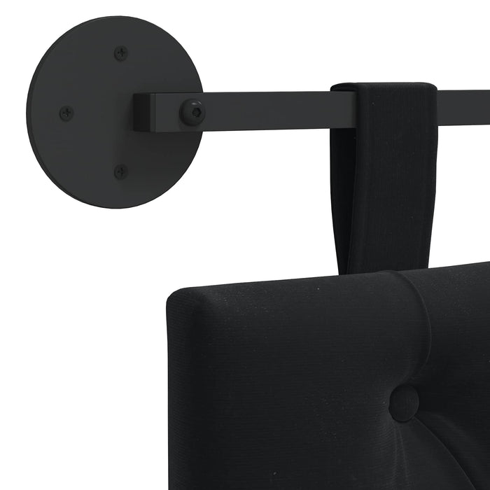 Cap de pat suspendat Pe perete Negru 170 x 55 x 7 cm Catifea WALTI