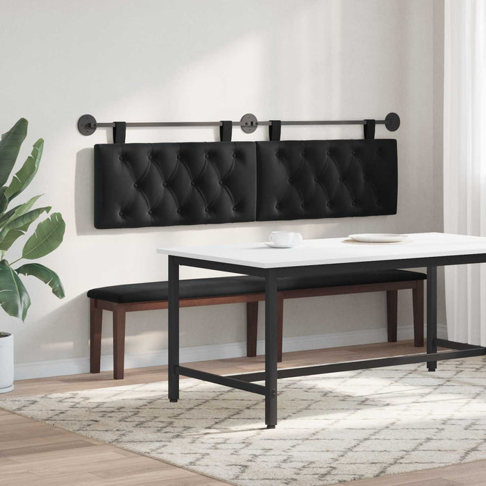 Cap de pat suspendat Pe perete Negru 170 x 55 x 7 cm Catifea WALTI