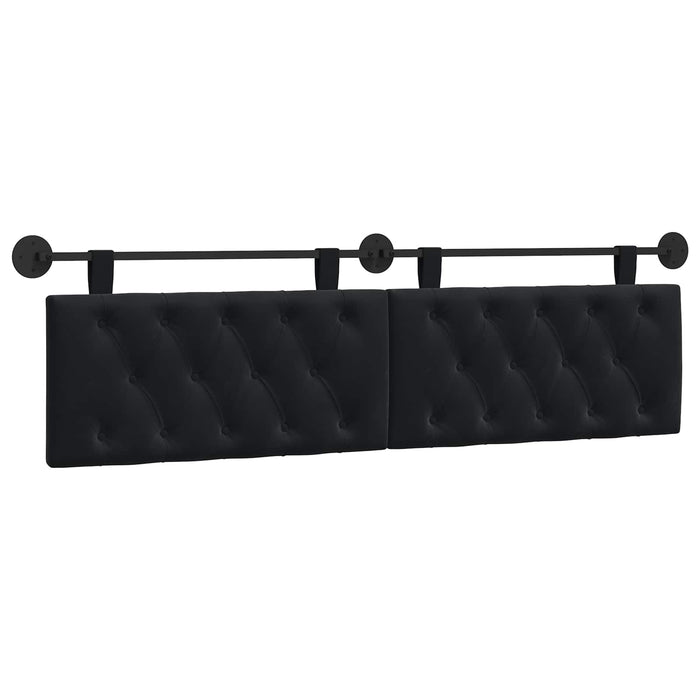 Cap de pat suspendat Pe perete Negru 170 x 55 x 7 cm Catifea WALTI
